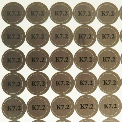 Наклейки на патрони "к. 7.2"