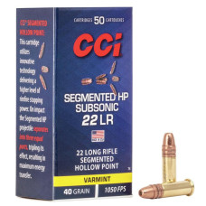 Патрон CCI Subsonic Segmented 22 LR куля CPSHP 40гр 2,6г 320м/с 50шт/уп