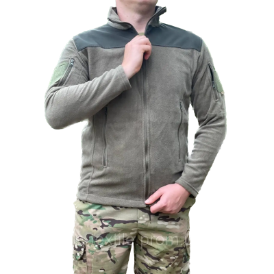 Кофта флісова BIKATEX з вставками SoftShell Хакі, L Кофта флісова BIKATEX з вставками SoftShell Хакі, L