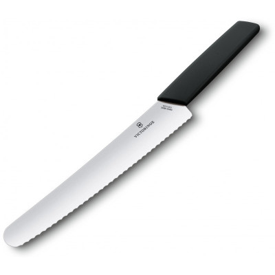 Ніж кухонний для хліба Victorinox Swiss Modern 22cм чорний блістер 6.9073.22WB