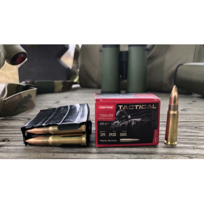 Нарізний патрон Norrma Range & Training – 7.62×39 Tactical FMJ 124 GR 20шт./уп