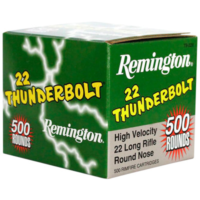 Патрон нарізний Remington Thunderbolt 22Lr High Velocity Round Nose 40gr/2.6г (500шт) 383 м/с