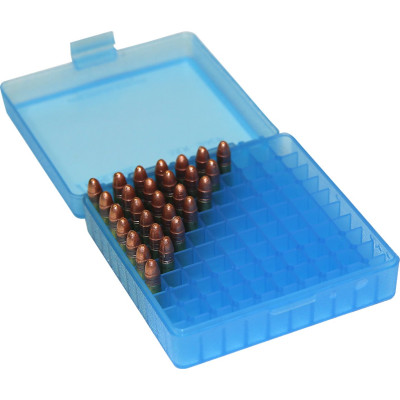 Коробка MTM  кал. 22 LR. на 100 набоїв, блакитний.