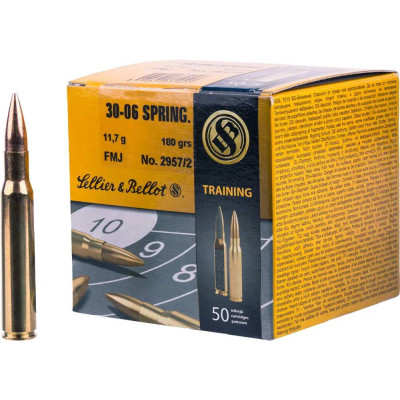 Патрон Sellier & Bellot Rifle Ammunition 30-06 куля FMJ 180гр 11,7г 825 м/с 50шт/уп