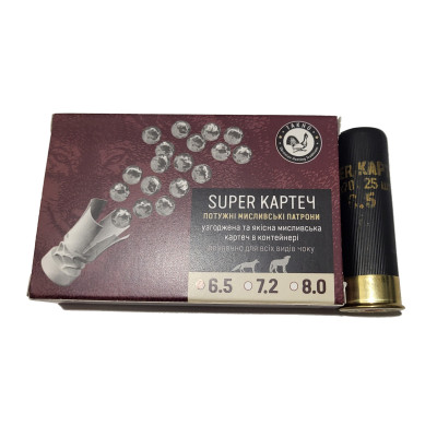 Патрон 12к ТАХО картеч 40,5гр (К) №6,5мм super 5шт/уп