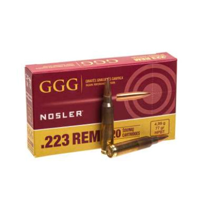 Патрон GGG Match 223 Rem HPBT Nosler 77гр 4,99г 845 м/с 20шт/уп Патрон GGG Match 223 Rem HPBT Nosler 77гр 4,99г 845 м/с 20шт/уп