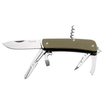 Ніж багатофункціональний Ruike Criterion L31, (8.5 см) 12C27 / G10 зелений, 18 інстр.