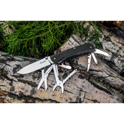 Ніж багатофункціональний Ruike Trekker LD41-B, (8.5 см) 12C27 / G10 чорний, 22 інстр.
