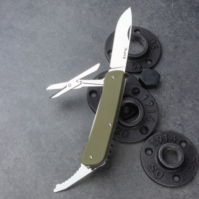 Ніж багатофункціональний Ruike Criterion L31, (8.5 см) 12C27 / G10 зелений, 18 інстр.