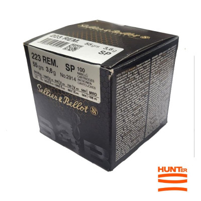 Патрон Sellier & Bellot Hunting 223 Rem куля SP 55гр 3,6г 1006 м/с 100шт/уп