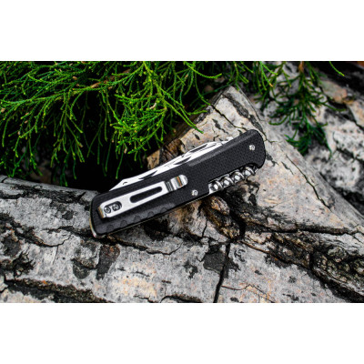 Ніж багатофункціональний Ruike Trekker LD41-B, (8.5 см) 12C27 / G10 чорний, 22 інстр.
